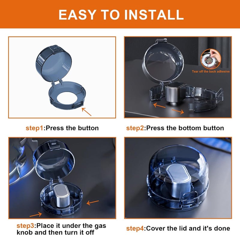 NICECHEF ﻿Stove Knob Safety Covers for Child (5 + 1 Pack), Upgraded Universal Size Press Gas Stove Covers with Adhesive,Water/Oil/High-Temp Resistant - Home Kitchen Safety for Kids & Pets - Image 4